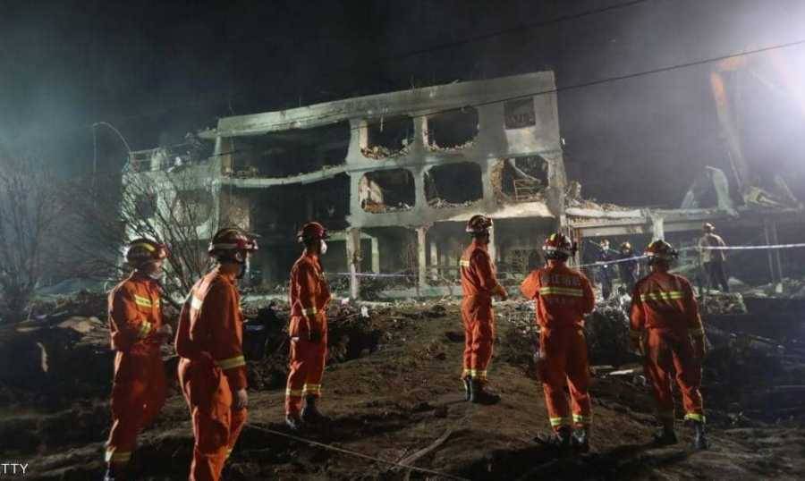 انفجار هائل في الصين.. 18 قتيلا وانهيار منازل ومصانع