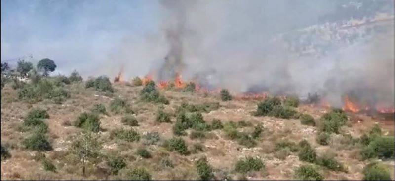 حريق بين بخعون وحرف السياد في الضنية