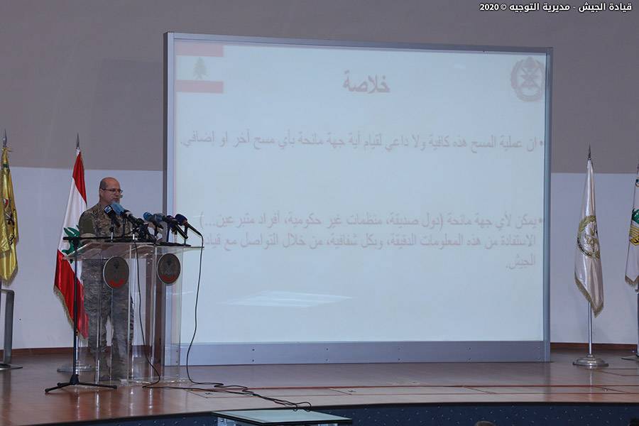 الجيش يعلن نتائج أعمال المسح في مناطق الانفجار