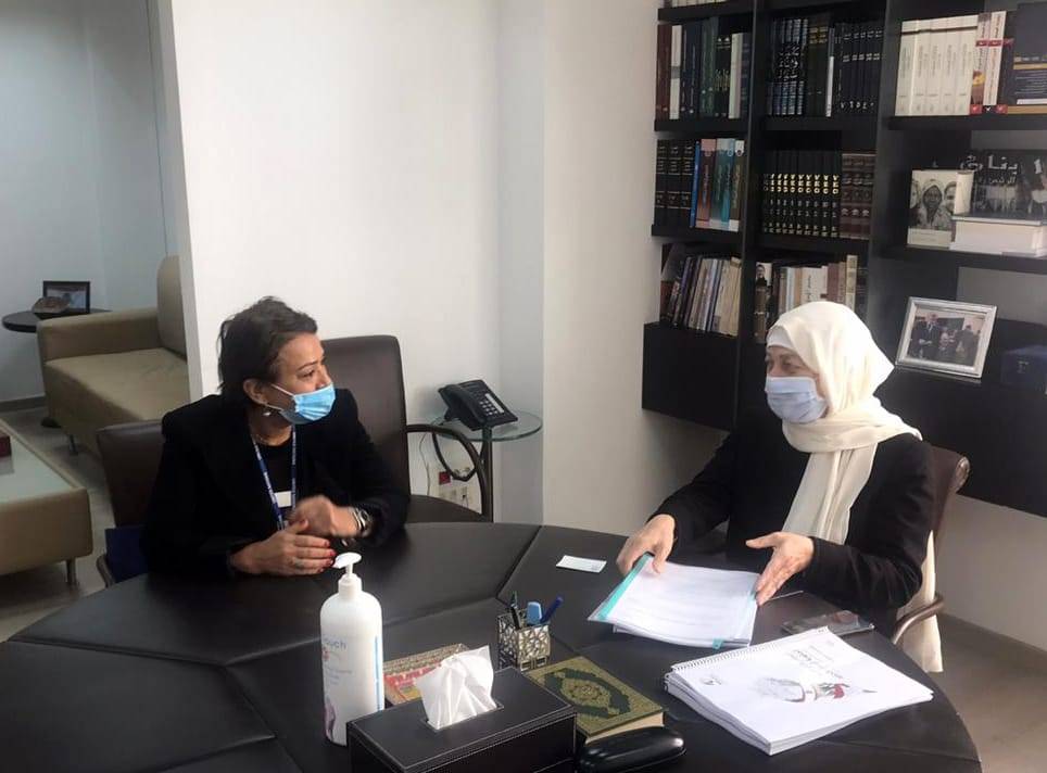 بهية الحريري تبحث مع نجاة رشدي مجالات التعاون