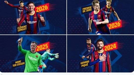 برشلونة ..تجديد عقود 4 لاعبين دفعة واحدة