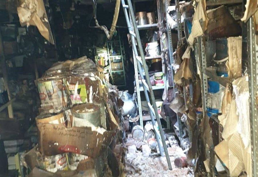 حريق في مستودع لتخزين الدهانات في البربير