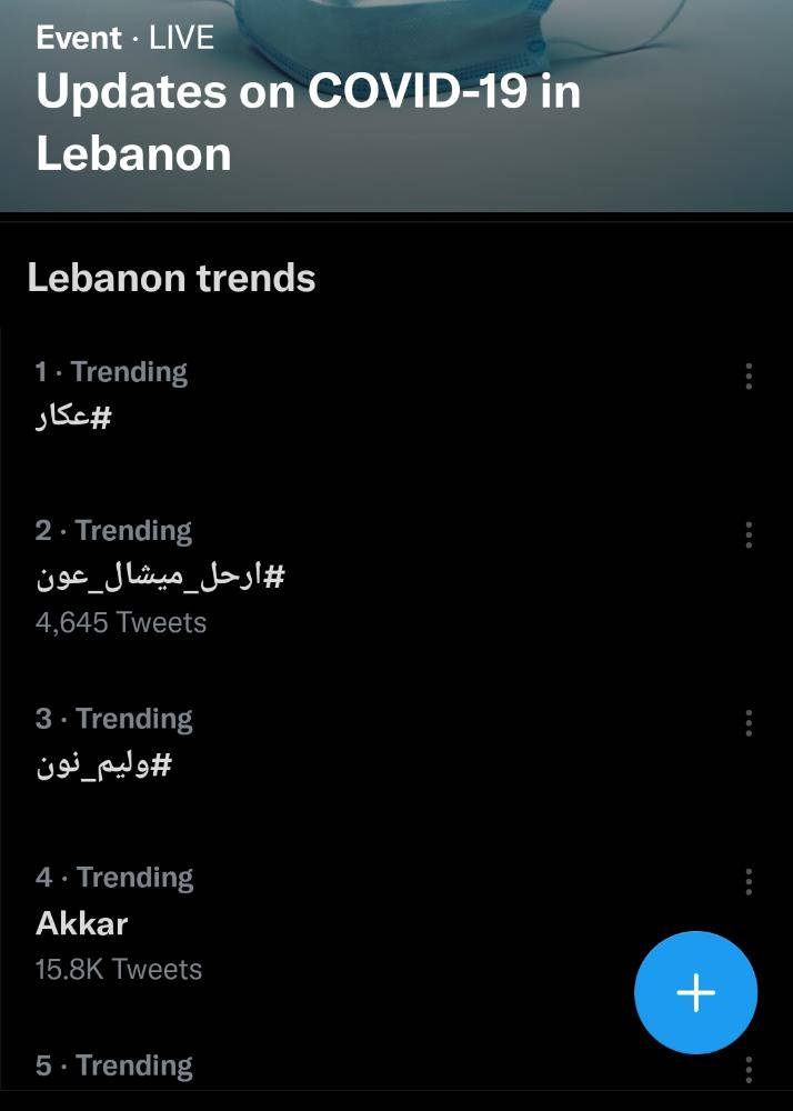 عكار تتصدر مواقع التواصل : 