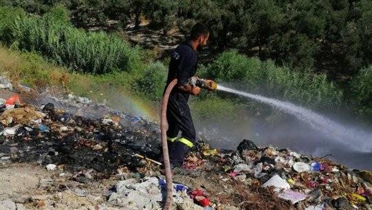 حريق مكبّ نفايات