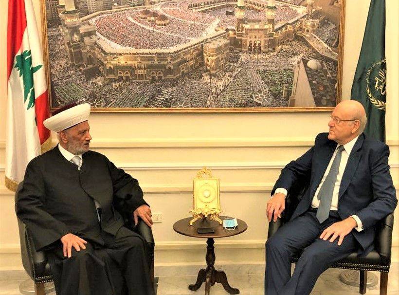 ميقاتي زار دار الفتوى والتقى دريان لفترة قصيرة وغادر دون الأدلاء بأي تصريح