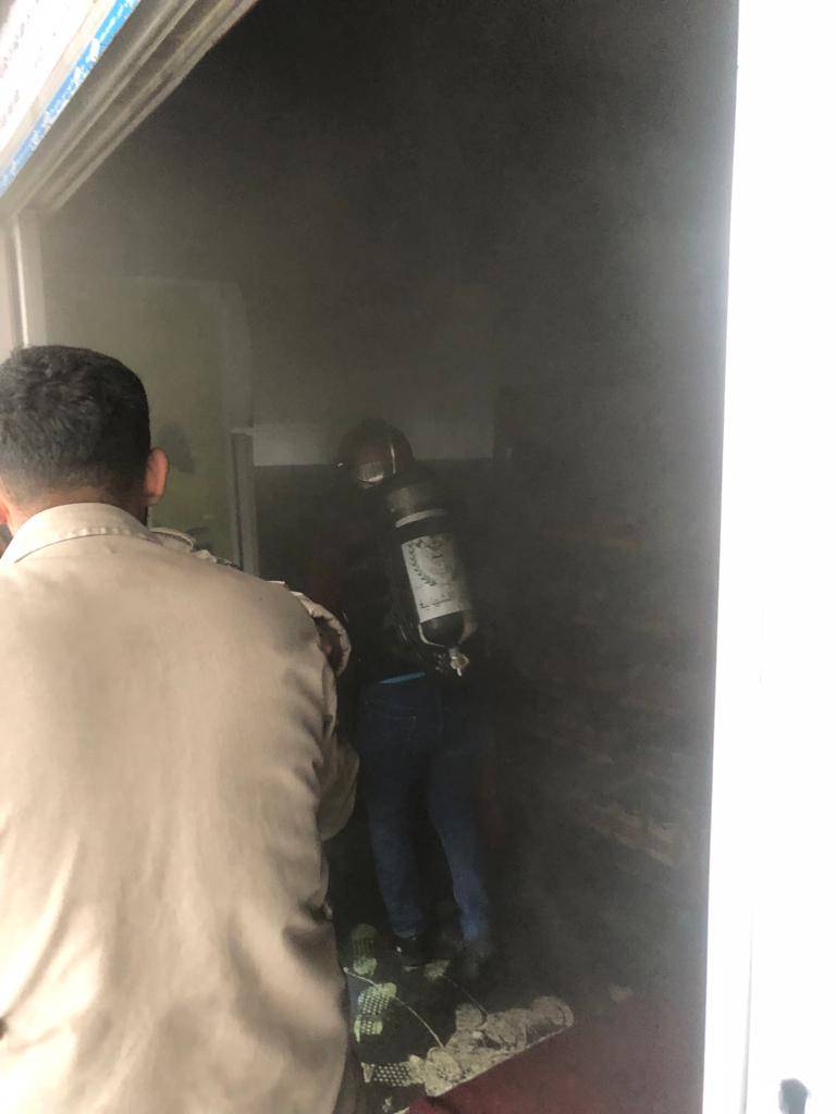 إخماد حريق في استهلاكية