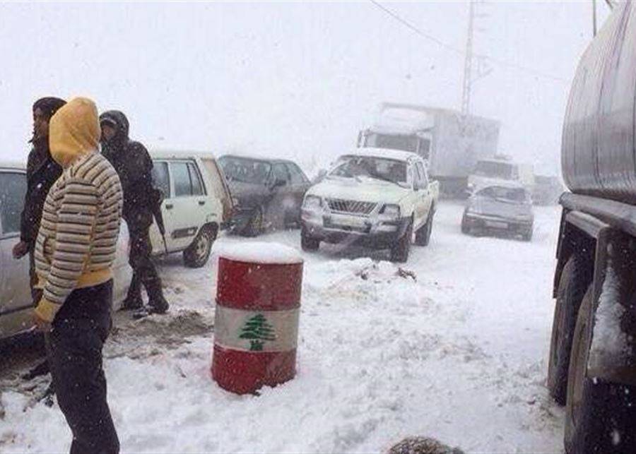 طريق ضهر البيدر سالكة أمام المركبات كافة باستثناء الشاحنات