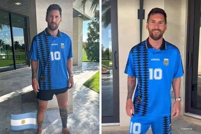 بقميص مارادونا.. ميسي 