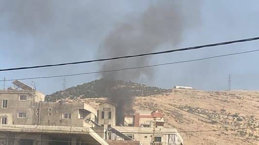إنفجار خزان مازوت على سطح منزل