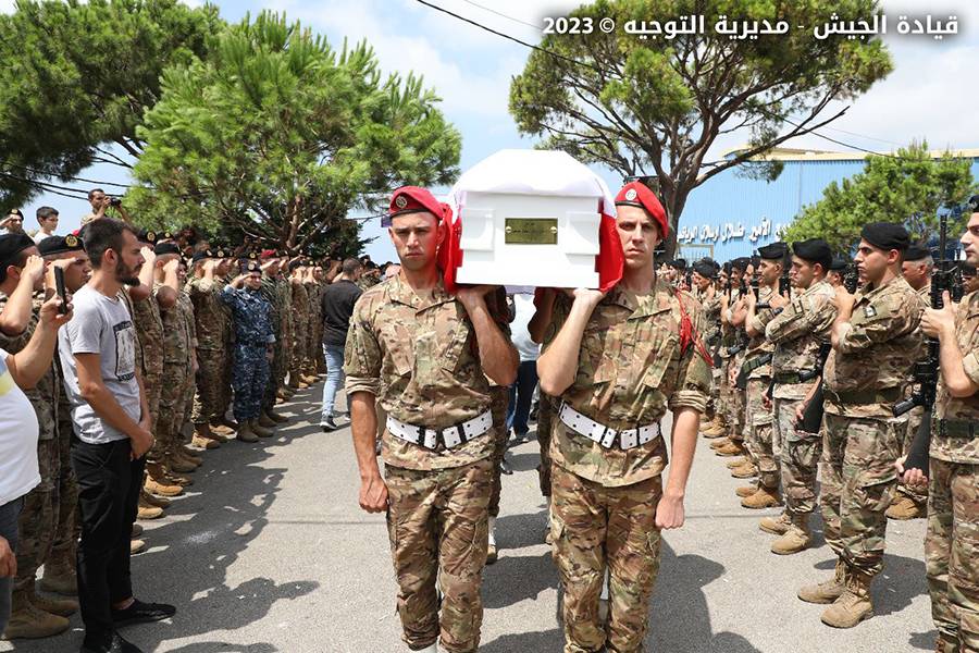تشييع الملازم أول الطيار الشهيد ريشار صعب ‏