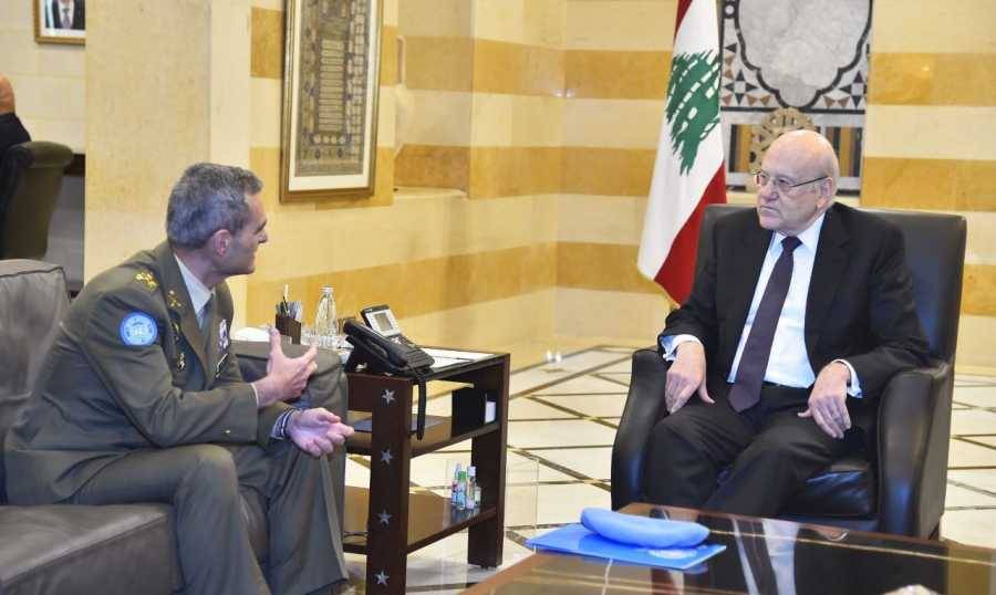ميقاتي يلتقي قائد قوات اليونيفل على رأس وفد