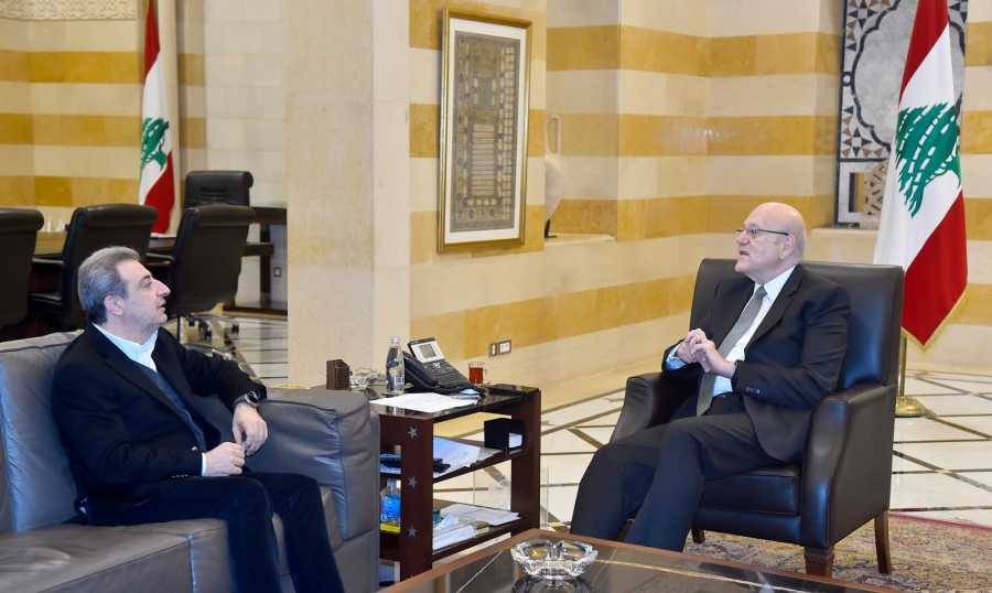 ميقاتي يجتمع مع رئيس هيئة مراقبة الهدنة ويلتقي وزيري الاقتصاد والعدل ونواباً
