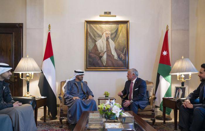 محمد بن زايد وعبدالله الثاني يؤكدان أهمية تكثيف الجهود لوقف إطلاق النار في غزة