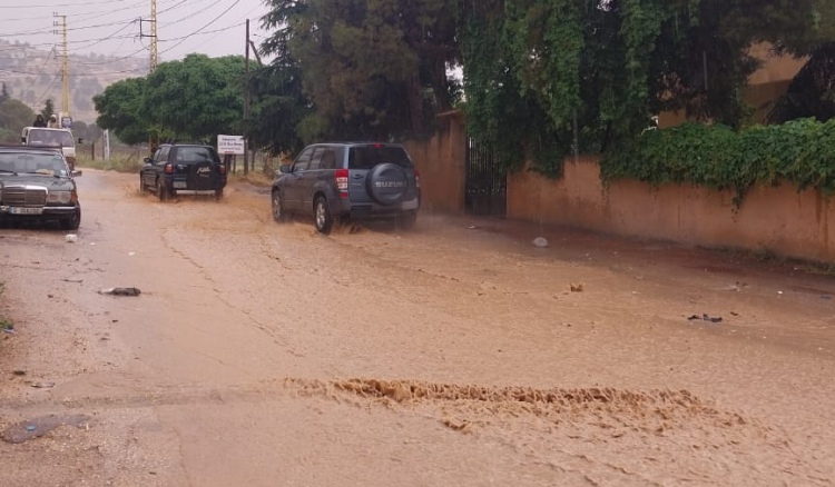 أمطار غزيرة وسيول في بعلبك