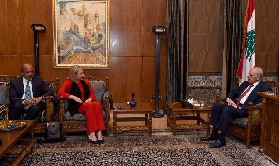 بري يلتقي بلاسخارت ويتابع شؤوناً تشريعية مع بوصعب