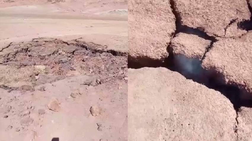 بالفيديو: ظاهرة غريبة في المغرب.. تشققات أرضية ودخان أبيض يتصاعد