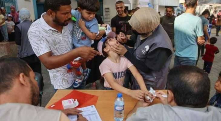 الأونروا: نحو 530 ألف طفل تلقوا لقاح شلل الأطفال في جميع أنحاء غزة
