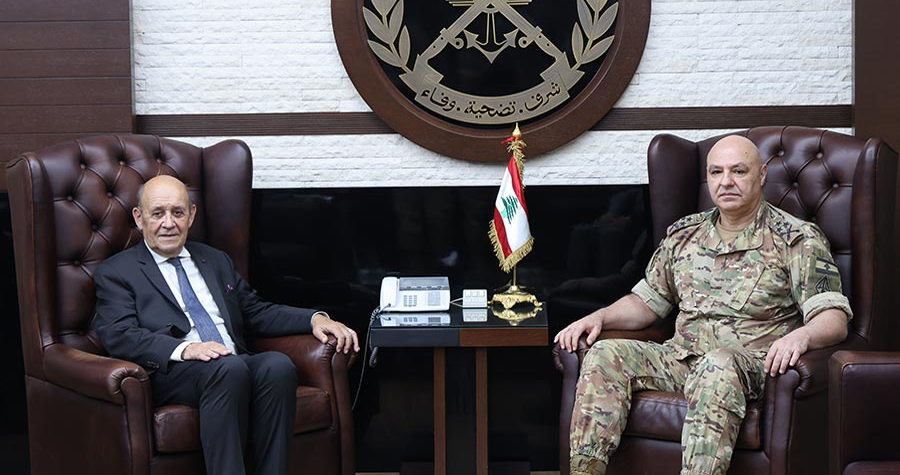 قائد الجيش بحث مع لودريان الاوضاع في لبنان والاعتداءات الإسرائيلية