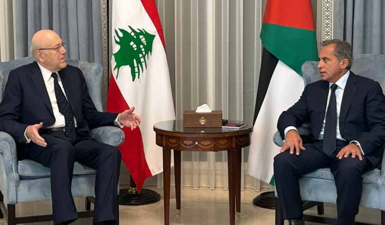 رئيس الوزراء  الاردني  يستقبل ميقاتي