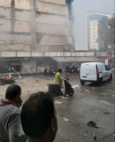 جرحى في الغارة الإسرائيلية على غاليري سمعان