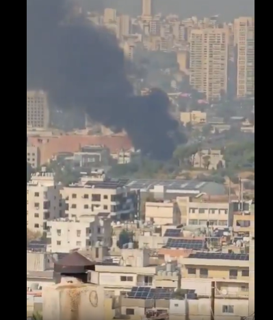 بالفيديو: حريق ضخم بالحازمية