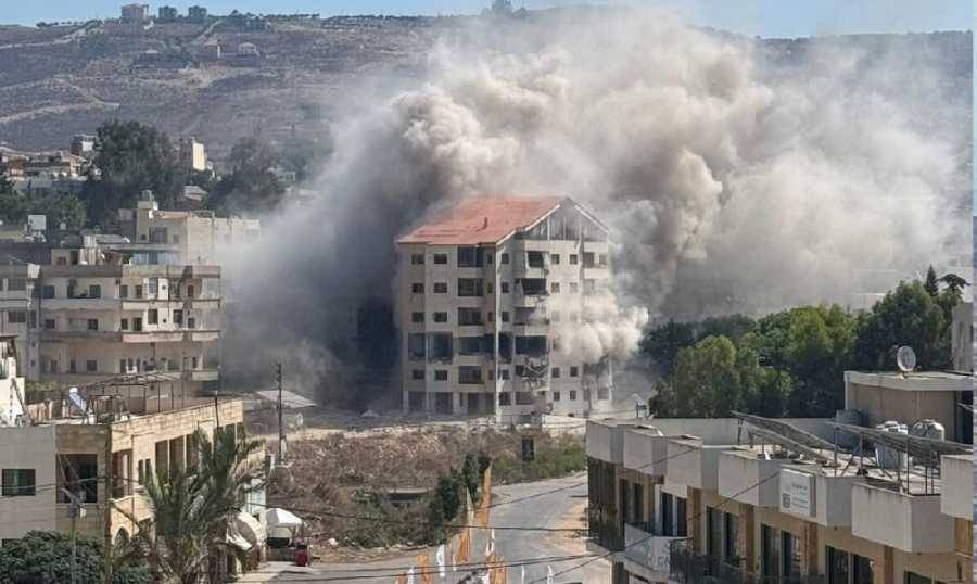 عمليات تفجير عنيفة جداً في الخيام وقرى قضاء النبطية تحت القصف المدفعي والغارات