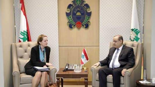 البيسري يتابع ملفّ النازحين السوريين مع مديرة المنظمة الدولية للهجرة