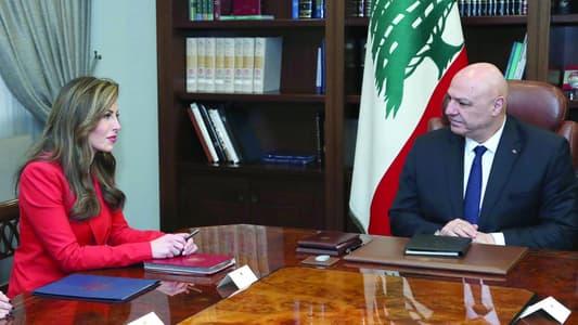 وصول نائبة المبعوث الأميركي إلى الشرق الأوسط مورغان أورتاغوس إلى قصر بعبدا للقاء الرئيس جوزاف عون