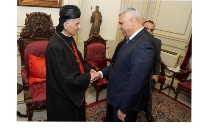 الراعي يستقبل اللواء شقير في زيارة تعارف