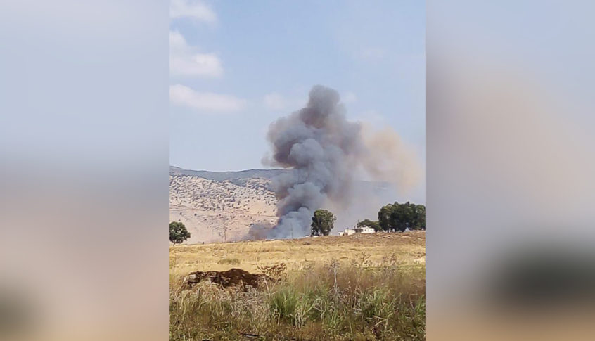 حريق نتيجة تفجير ذخائر غير منفجرة في حقل القليعة