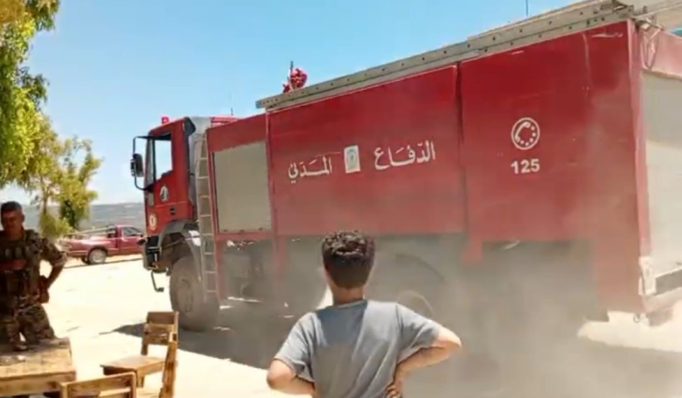 القاء قنبلة حارقة في اتجاه أحراج شيحين قضاء صور واندلاع النيران
