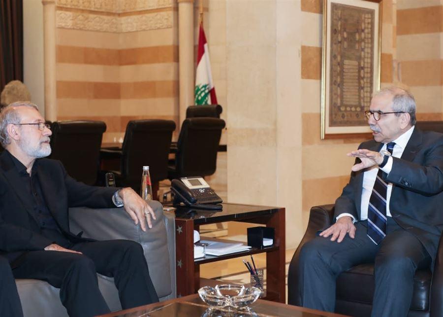 سلام استقبل لاريجاني في السراي: التصريحات الأخيرة لبعض المسؤولين الايرانيين مرفوضة