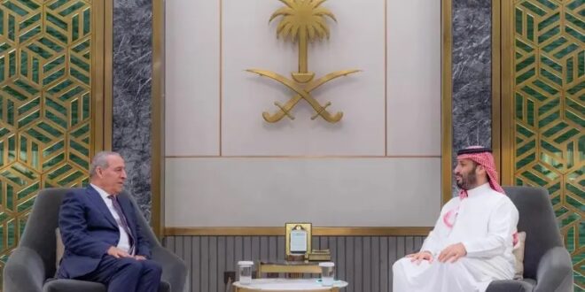 ولي العهد السعودي يلتقي نائب رئيس الفلسطيني ويؤكد أهمية مواصلة العمل لحشد الاعترافات الدولية بدولة فلسطين