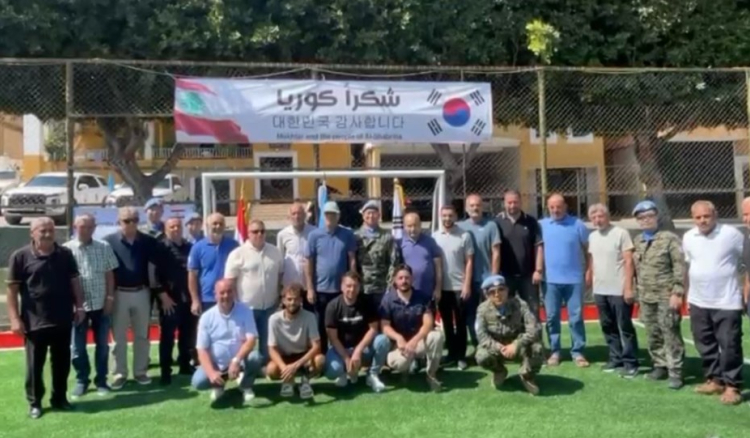 الكتيبة الكورية تدشن مشروع إعادة تأهيل ملعب الفوتسال في شبرحة