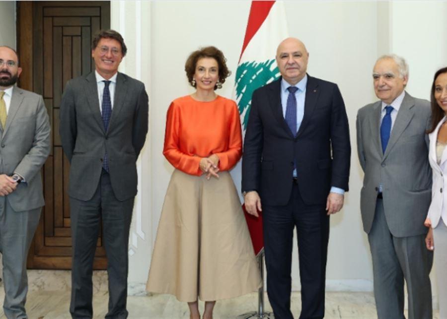 الرئيس عون أكد للمديرة العامة للاونيسكو التزام لبنان بالعمل مع المنظمة لحماية التراث الثقافي