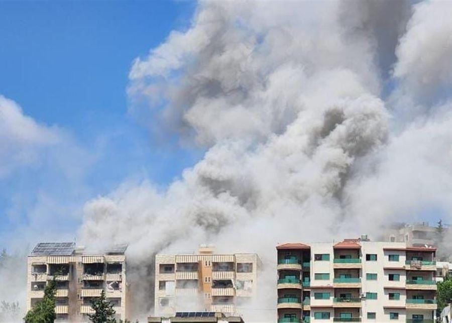 غارة إسرائيلية تستهدف منطقة كسار زعتر في النبطية - جنوب لبنان