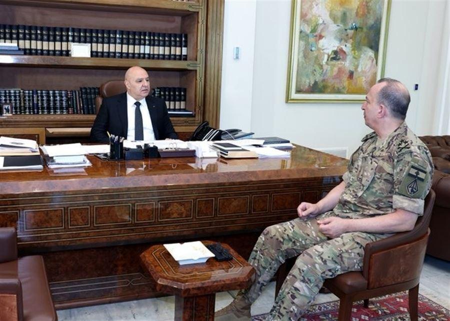 عون يطلب من قائد الجيش التصدي لأي توغل إسرائيلي في الأراضي الجنوبية المحررة