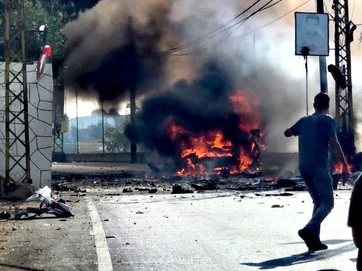 استهداف سيارة بغارة مسيرة في برعشيت