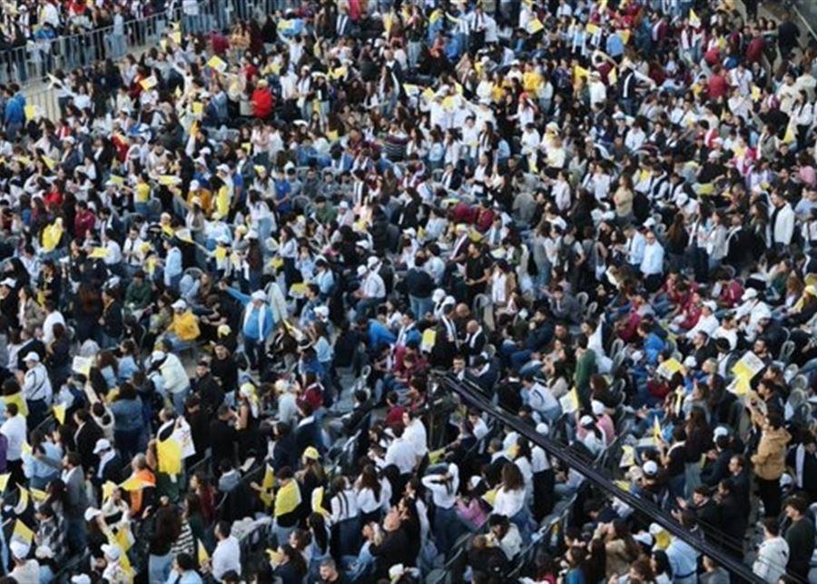 وصول موكب البابا لاوون الرابع عشر إلى بكركي للقاء شبيبة لبنان