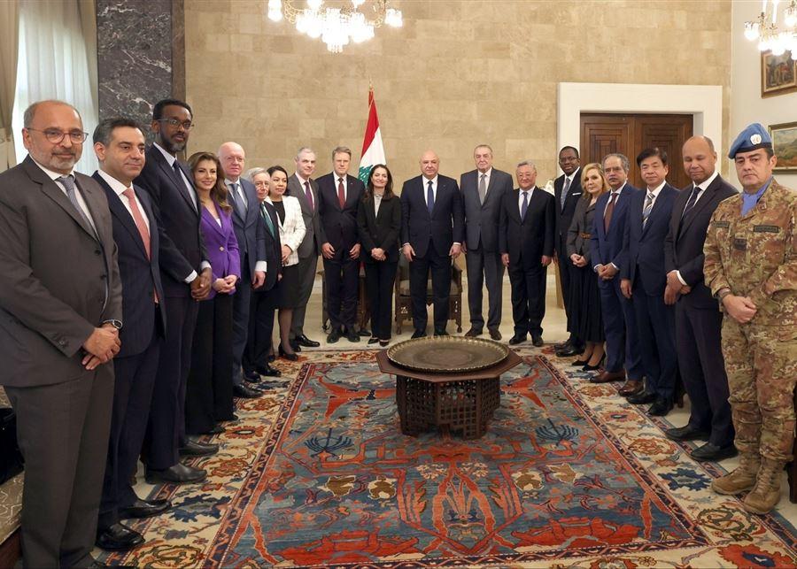 عون يستقبل وفد سفراء وممثلي بعثات مجلس الامن