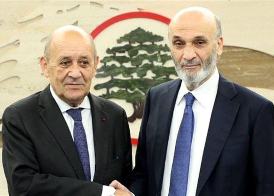 جعجع يلتقي لودريان في معراب في هذه الأثناء