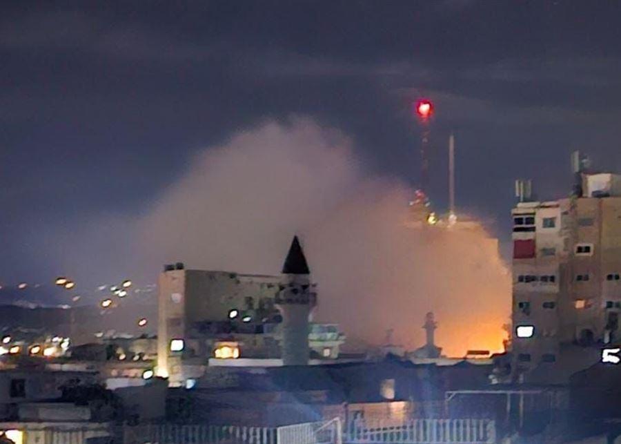 غارة اسرائيلية على المبنى المهدد في الخرايب – جورة النجاصة