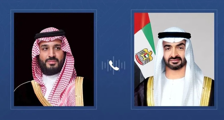 رئيس الإمارات يتلقى اتصالا هاتفيا من ولي عهد السعودية