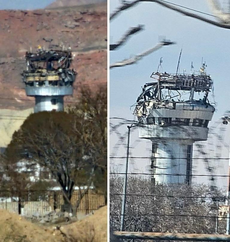 غارة جوية دمّرت برج المراقبة في مدينة تبريز شمال غربي إيران