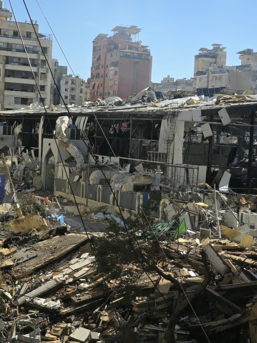 صورة متداولة لمجمع سيد الشهداء في ضاحية بيروت الجنوبية بعد تعرضه لغارات إسرائيلية