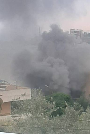صورة متداولة للغارة الإسرائيلية التي طاولت بلدة كفرصير بقضاء النبطية جنوبي لبنان