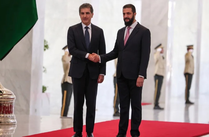 الشرع يغرد بالكردية بعد استقبال بارزاني