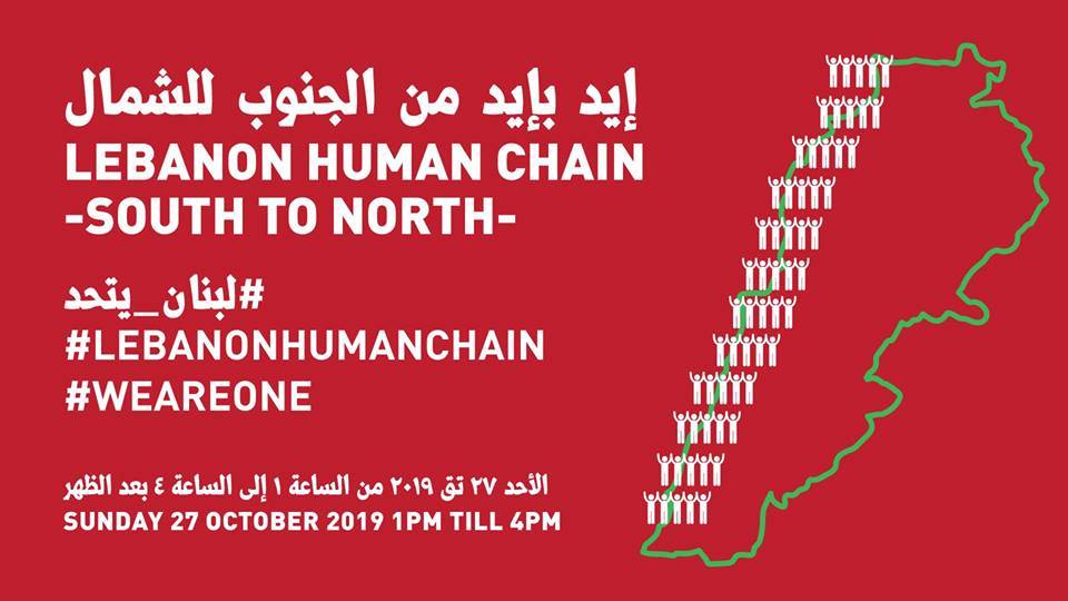 سلسلة بشرية من صور إلى طرابلس